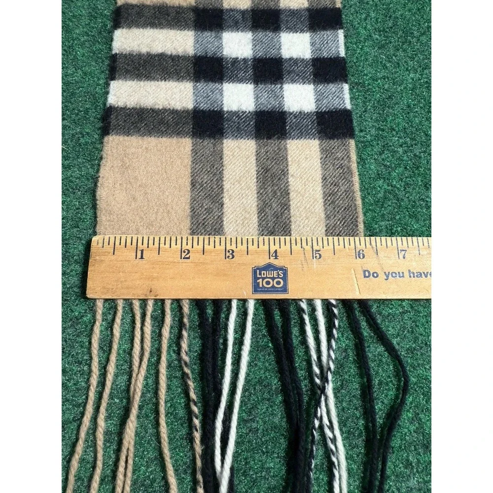 Burberry Made in Scotland 100% Cashmere Plaid Scarf 94x6 Nova Check Beige‎